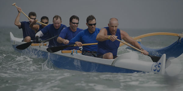 rowing team in rough water
